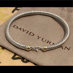 David Yurman 4mm Sterling & 18k Buckle Bracelet